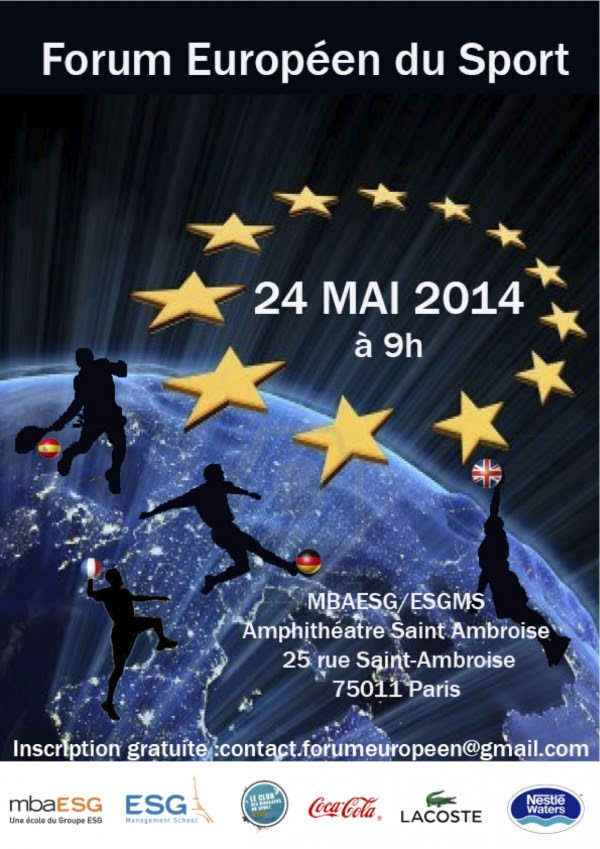 24 mai 2014, Forum Européen du Sport, 1ère édition à l'ESG Management School