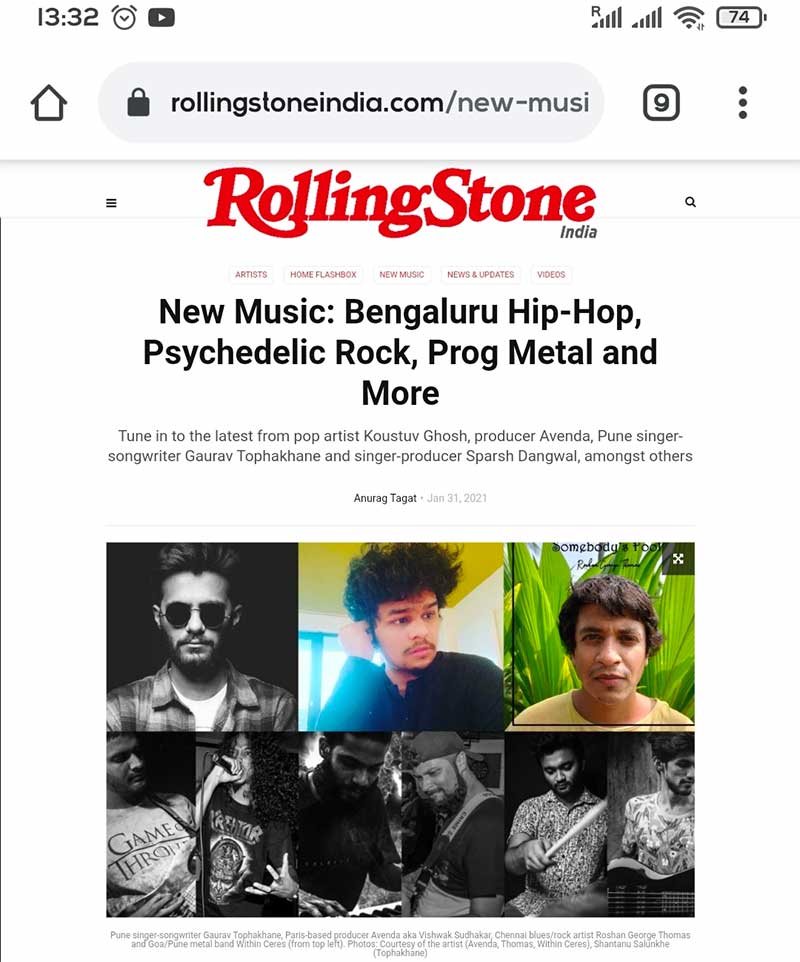 Vince, MSc Student at Paris School of Business and music producer in Rolling Stones India magazine
