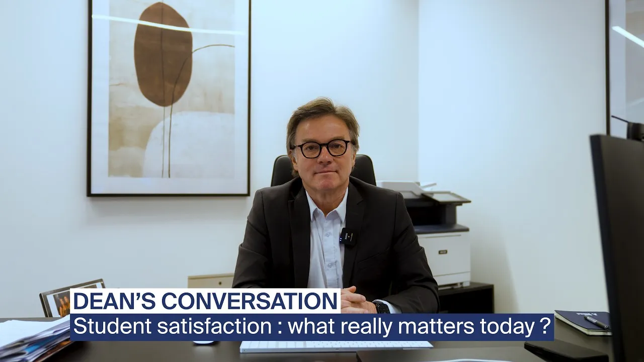 Preview image for the gge video "Dean's Conversation - La satisfaction étudiante : Ce qui compte vraiment aujourd’hui.".